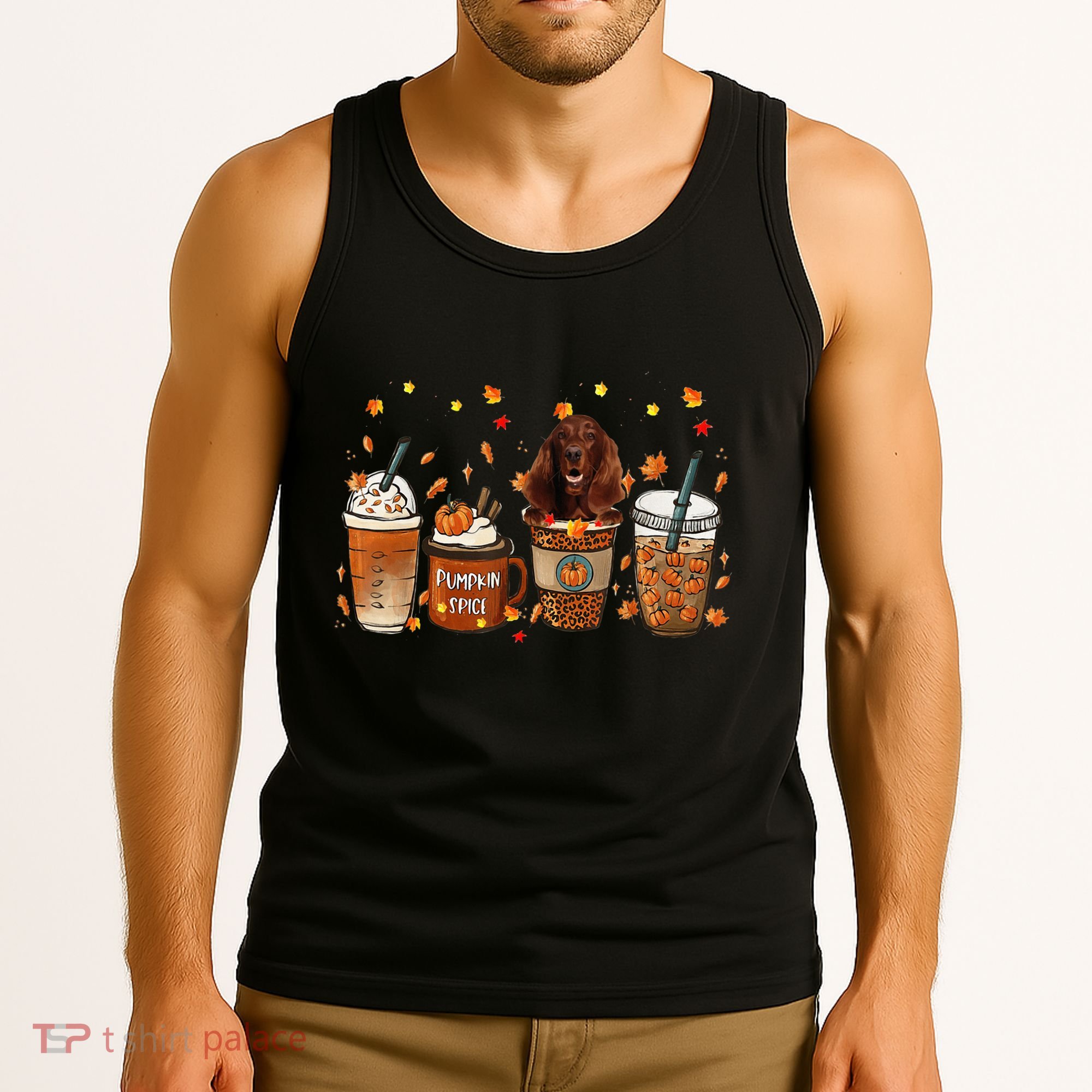 Irish Setter Fall Pumpkin Spice Latte Mug Tank Top