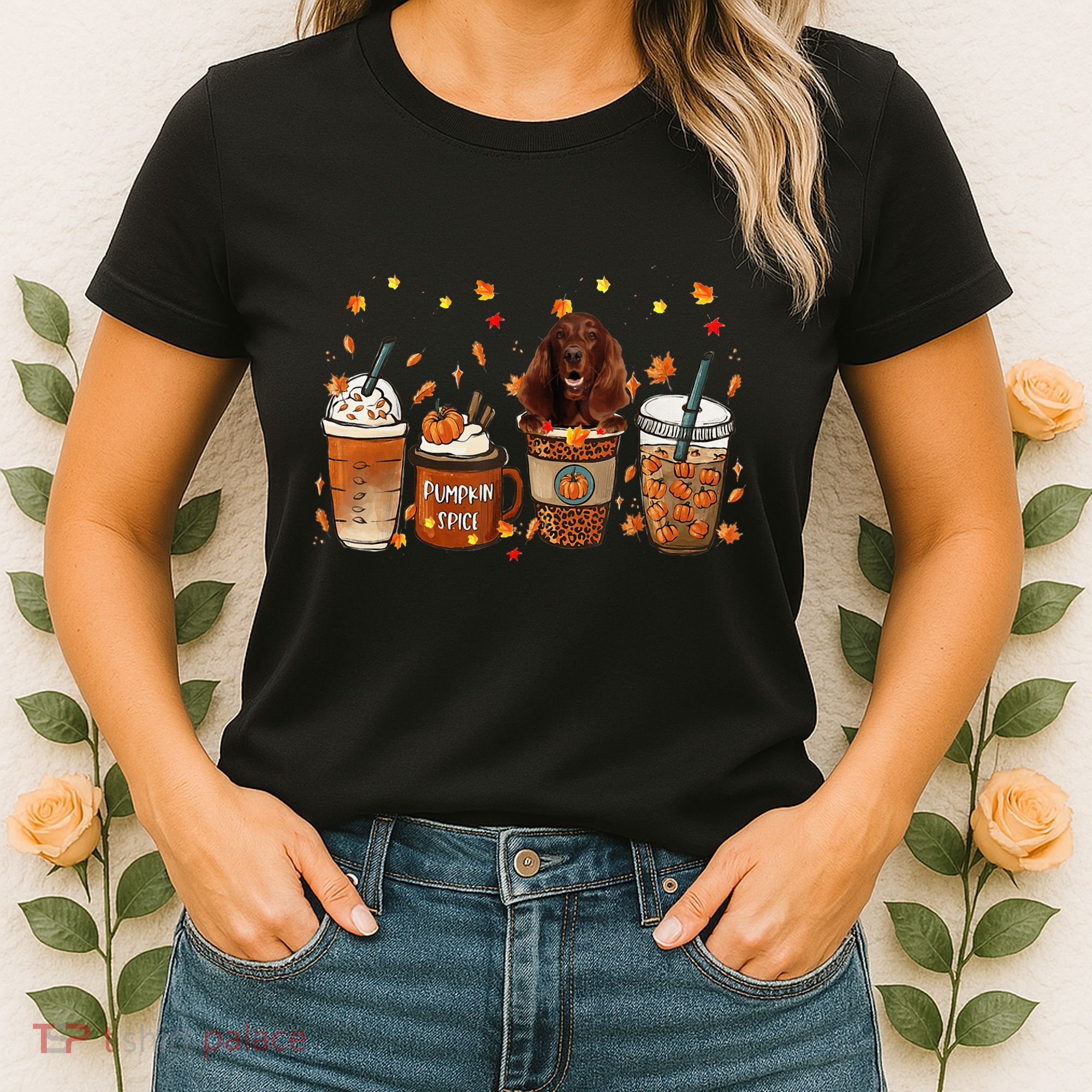 Irish Setter Fall Pumpkin Spice Latte Mug Women's T-Shirt