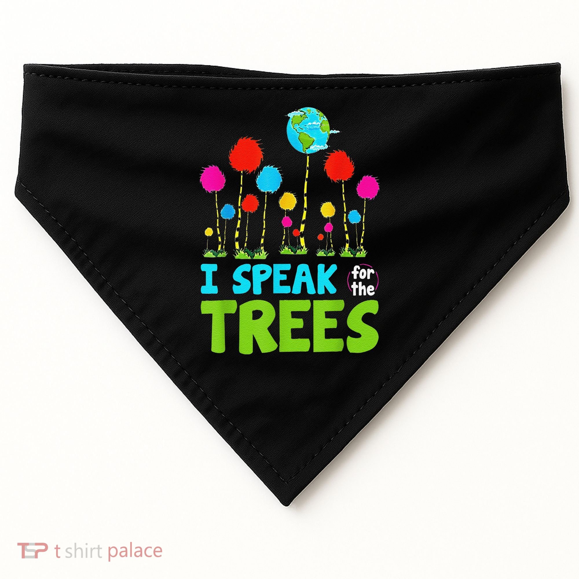 I Speak For Trees Earth Day Save Earth Inspiration Hippie USA-Made Doggie Bandana