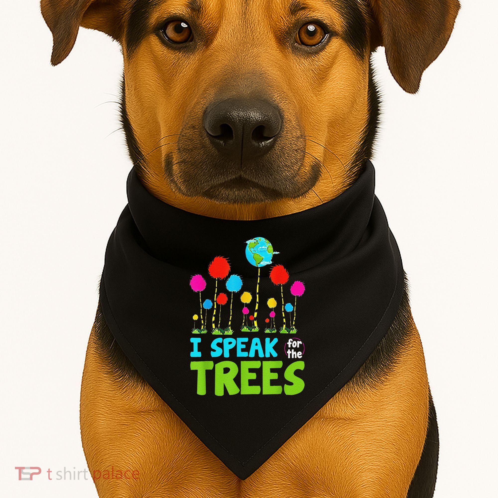 I Speak For Trees Earth Day Save Earth Inspiration Hippie USA-Made Doggie Bandana