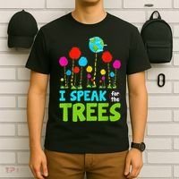 I Speak For Trees Earth Day Save Earth Inspiration Hippie T-Shirt thumb 6