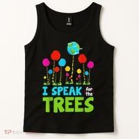 I Speak For Trees Earth Day Save Earth Inspiration Hippie Tank Top thumb 2