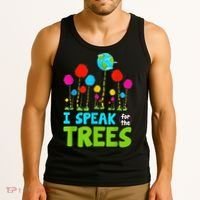 I Speak For Trees Earth Day Save Earth Inspiration Hippie Tank Top thumb 3