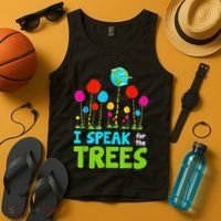 I Speak For Trees Earth Day Save Earth Inspiration Hippie Tank Top thumb 4