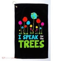 I Speak For Trees Earth Day Save Earth Inspiration Hippie Golf Towel thumb 0