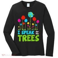 I Speak For Trees Earth Day Save Earth Inspiration Hippie Women's Long Sleeve Shirt thumb 0