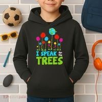 I Speak For Trees Earth Day Save Earth Inspiration Hippie Kids Hoodie thumb 2