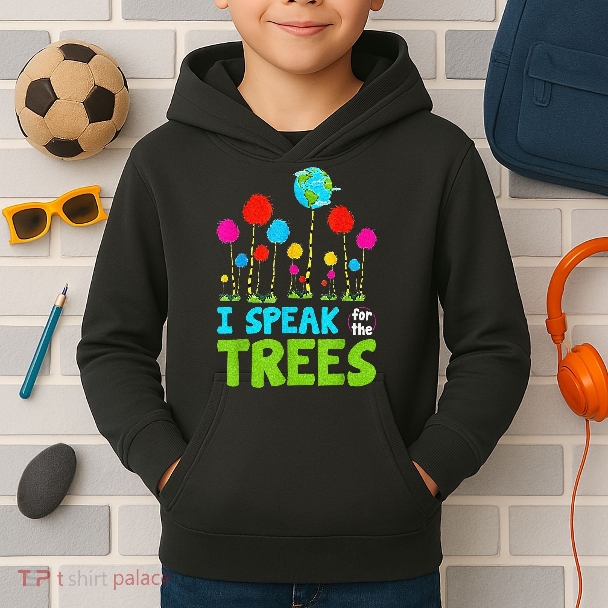 I Speak For Trees Earth Day Save Earth Inspiration Hippie Kids Hoodie