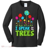 I Speak For Trees Earth Day Save Earth Inspiration Hippie Kids Long Sleeve Shirt thumb 0