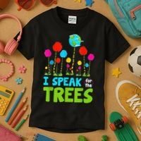 I Speak For Trees Earth Day Save Earth Inspiration Hippie Kids T-Shirt thumb 3