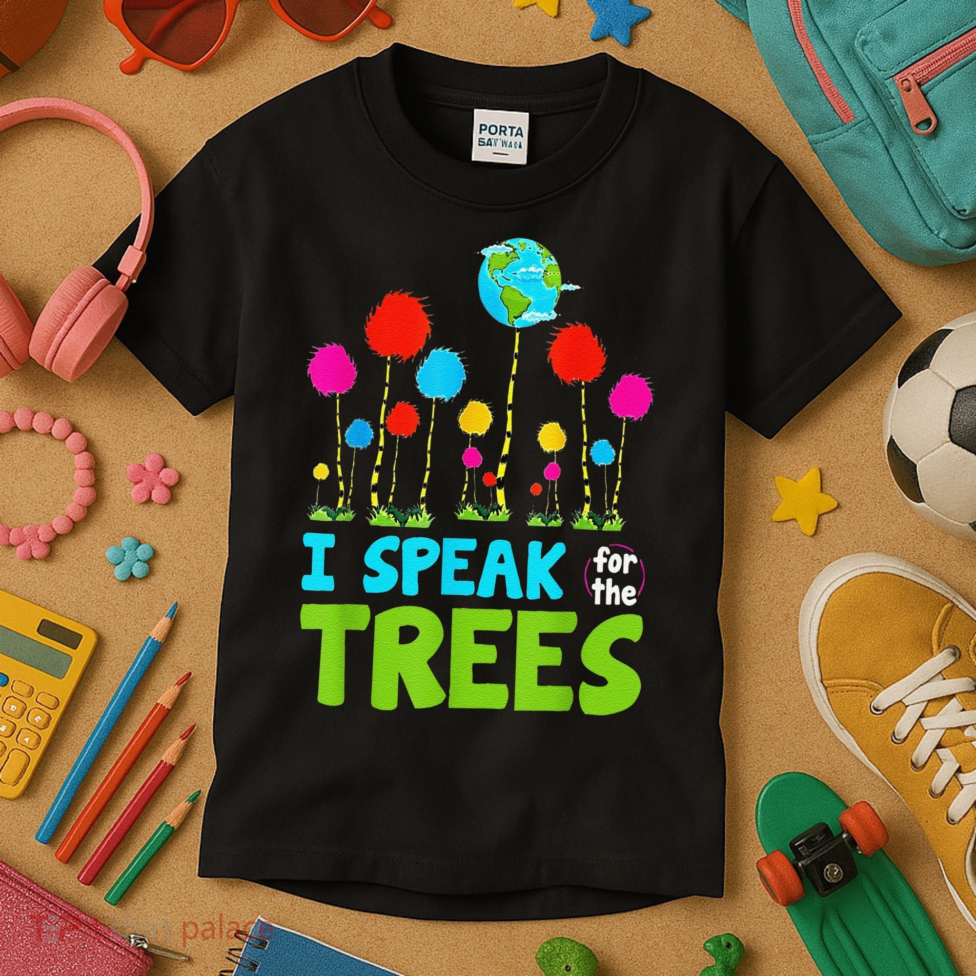 I Speak For Trees Earth Day Save Earth Inspiration Hippie Kids T-Shirt