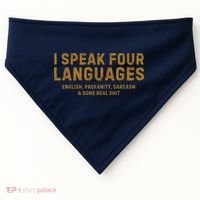I Speak Four Languages USA-Made Doggie Bandana thumb 0