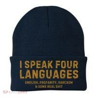 I Speak Four Languages Beanie thumb 0