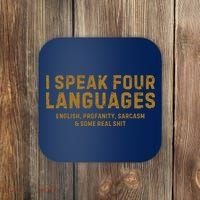 I Speak Four Languages Coaster thumb 0