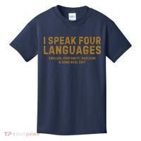I Speak Four Languages Kids T-Shirt thumb 0