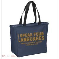 I Speak Four Languages Tote Bag thumb 2