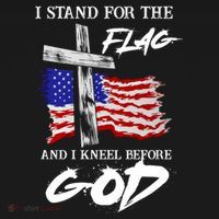I Stand For The Flag And Kneel Before God America Flag Cross Meaningful Gift Women's Hoodie thumb 2