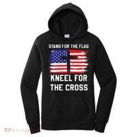 I Stand For The Flag Kneel For The Cross Patriotic Christian Women's Hoodie thumb 0