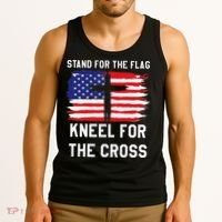 I Stand For The Flag Kneel For The Cross Patriotic Christian Tank Top thumb 3
