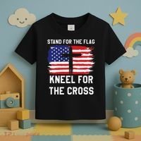 I Stand For The Flag Kneel For The Cross Patriotic Christian Toddler T-Shirt thumb 3