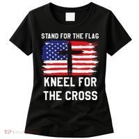 I Stand For The Flag Kneel For The Cross Patriotic Christian Women's T-Shirt thumb 0