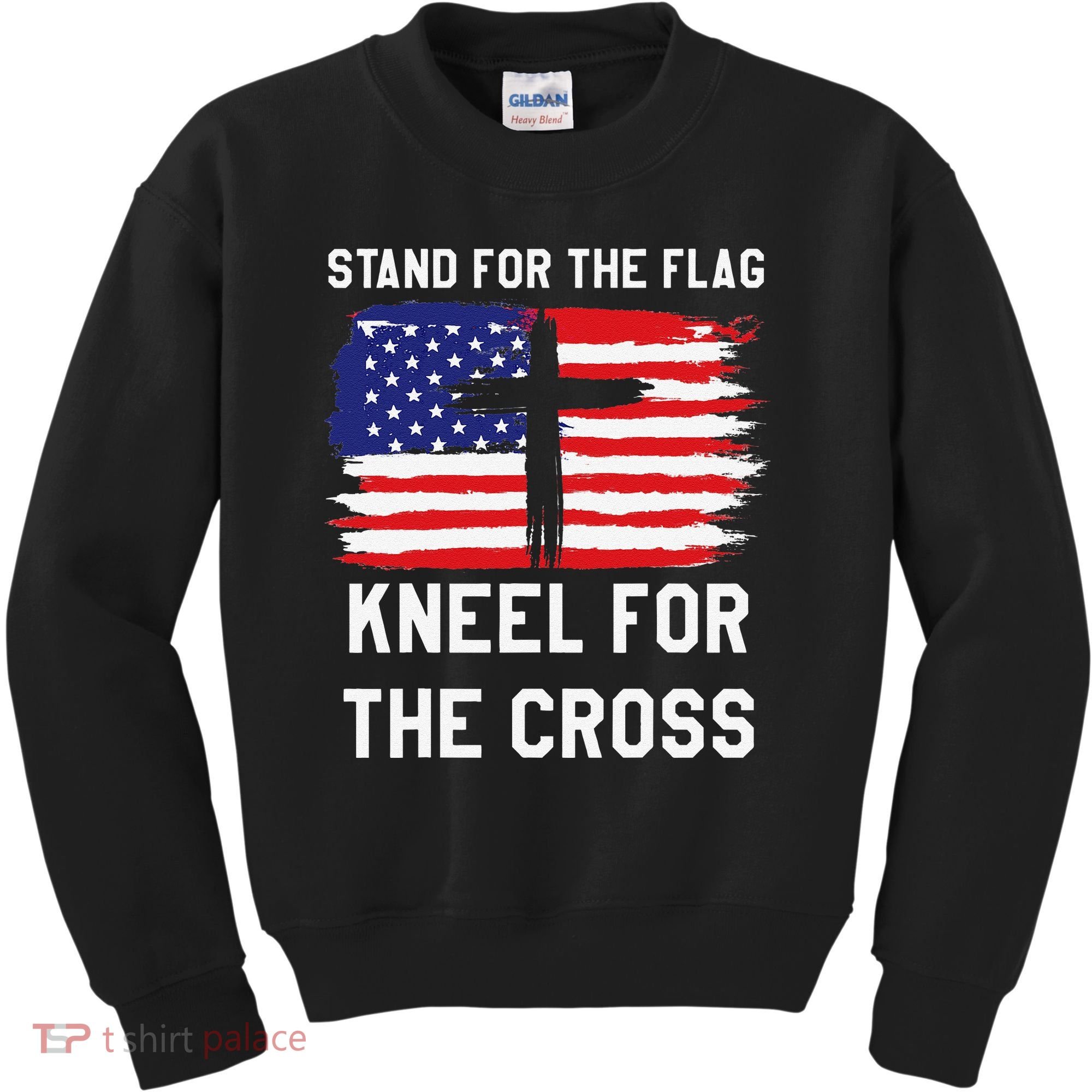 I Stand For The Flag Kneel For The Cross Patriotic Christian Kids Sweatshirt