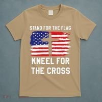 I Stand For The Flag Kneel For The Cross Patriotic Christian T-Shirt thumb 5