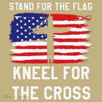 I Stand For The Flag Kneel For The Cross Patriotic Christian Kids T-Shirt thumb 2