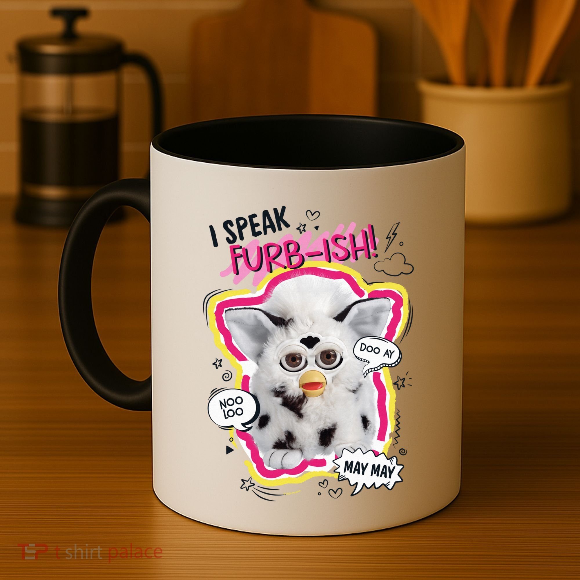 I Speak Furbish! Snowball Retro Vibes Big Chest Coffee Mug