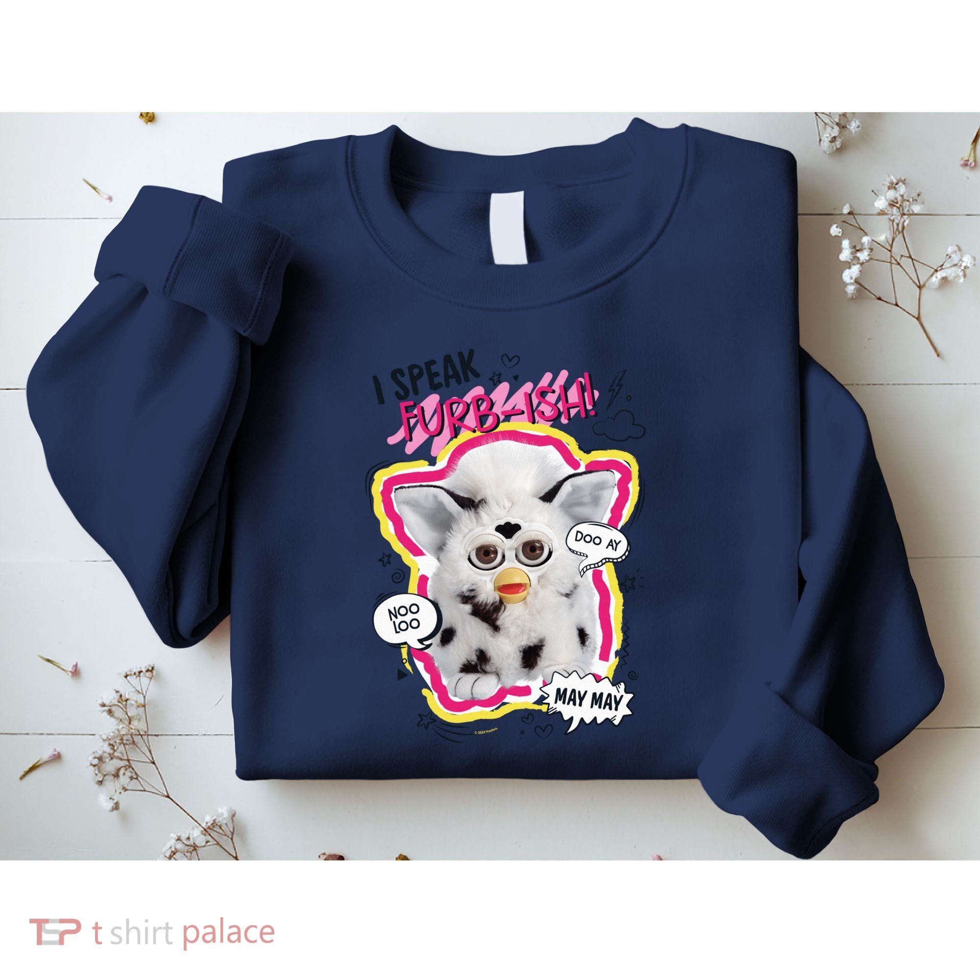 I Speak Furbish! Snowball Retro Vibes Big Chest Sweatshirt