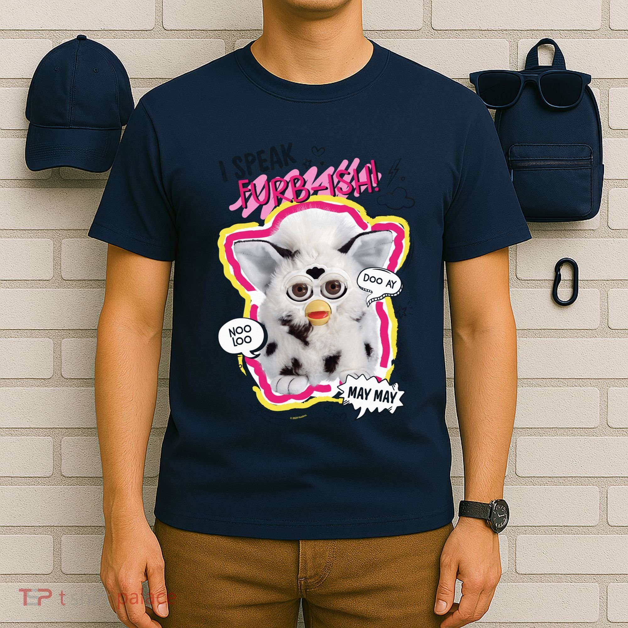 I Speak Furbish! Snowball Retro Vibes Big Chest T-Shirt