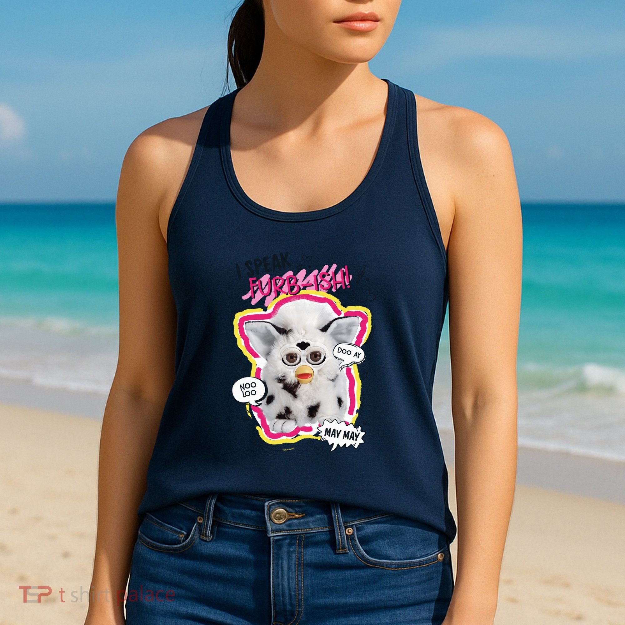 I Speak Furbish! Snowball Retro Vibes Big Chest Women's Tank Top