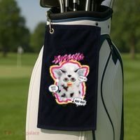 I Speak Furbish! Snowball Retro Vibes Big Chest Golf Towel thumb 2