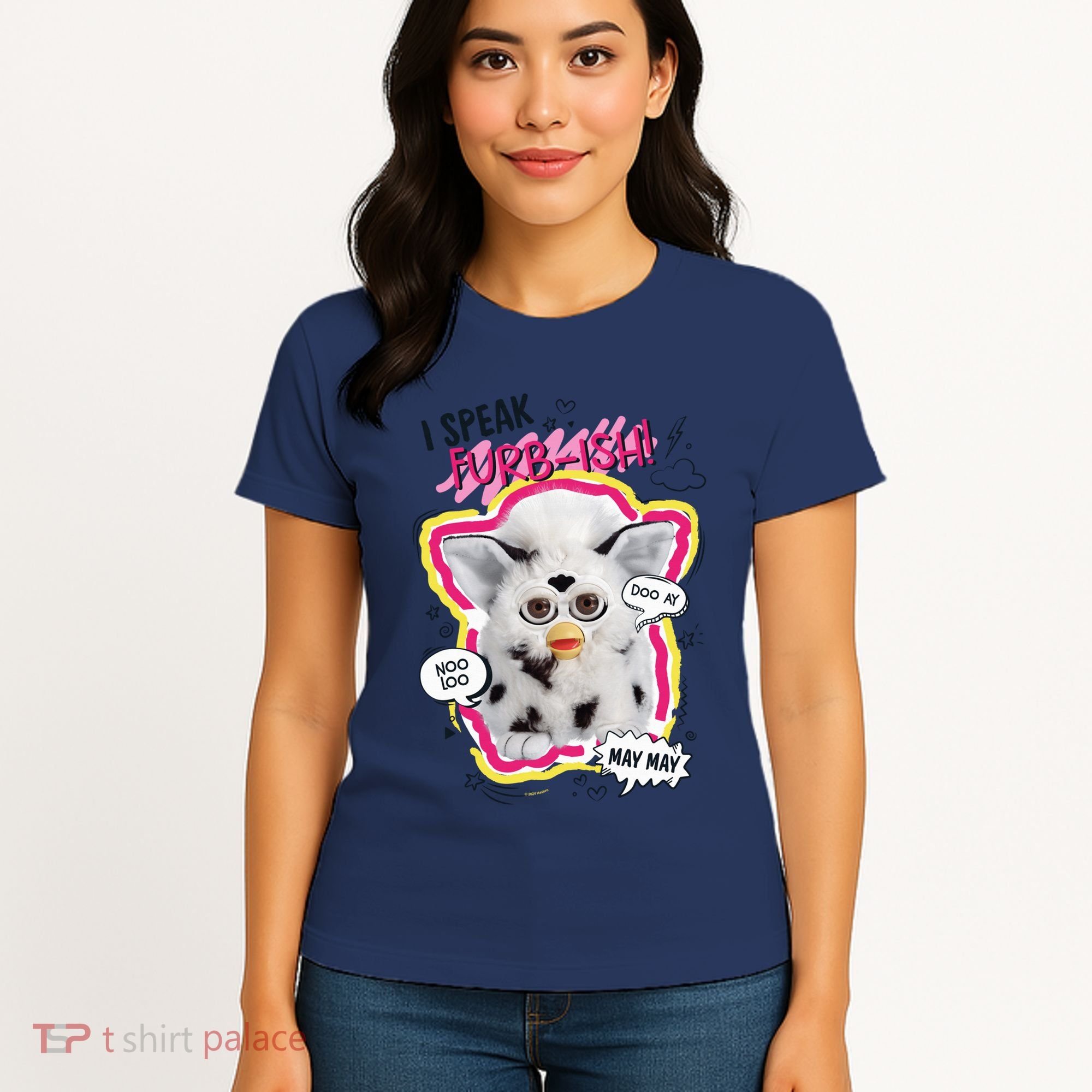 I Speak Furbish! Snowball Retro Vibes Big Chest Women's T-Shirt