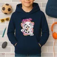 I Speak Furbish! Snowball Retro Vibes Big Chest Kids Hoodie thumb 2
