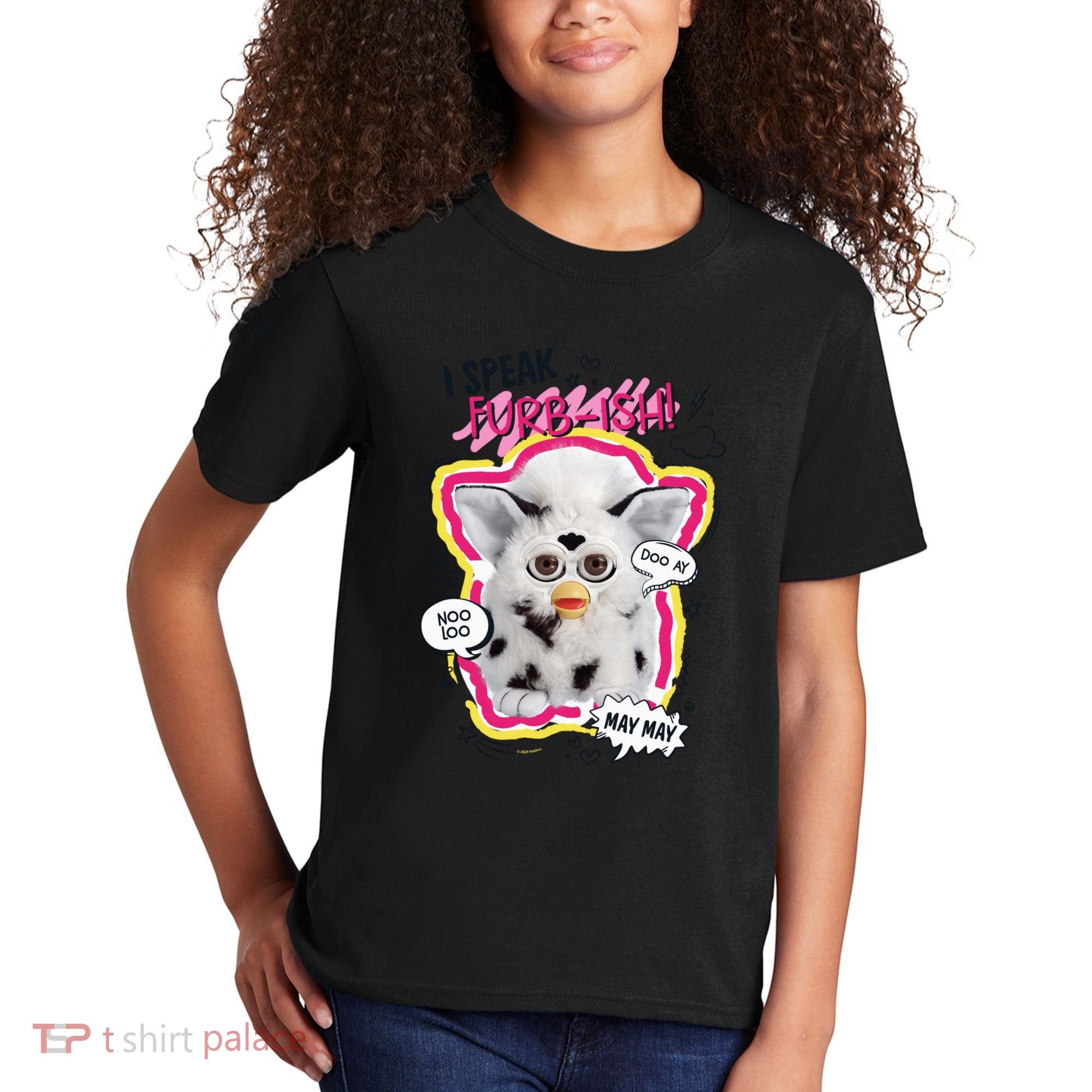I Speak Furbish! Snowball Retro Vibes Big Chest Kids T-Shirt