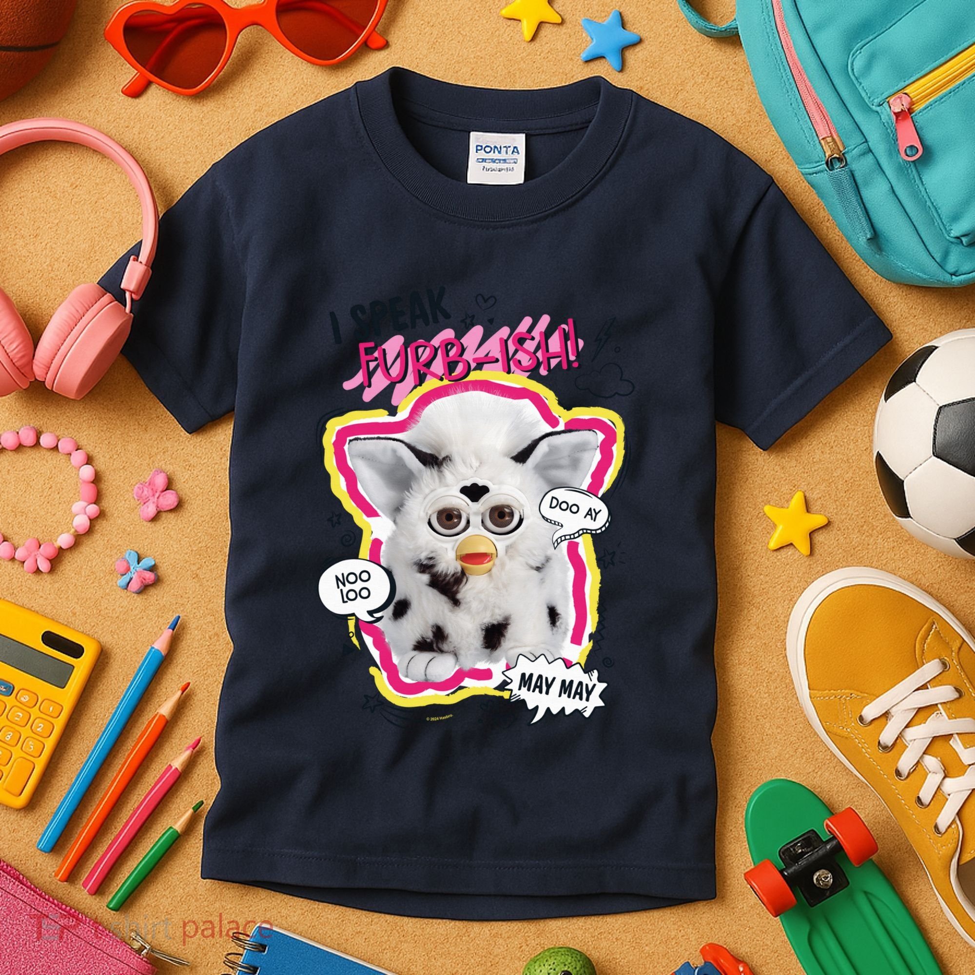 I Speak Furbish! Snowball Retro Vibes Big Chest Kids T-Shirt