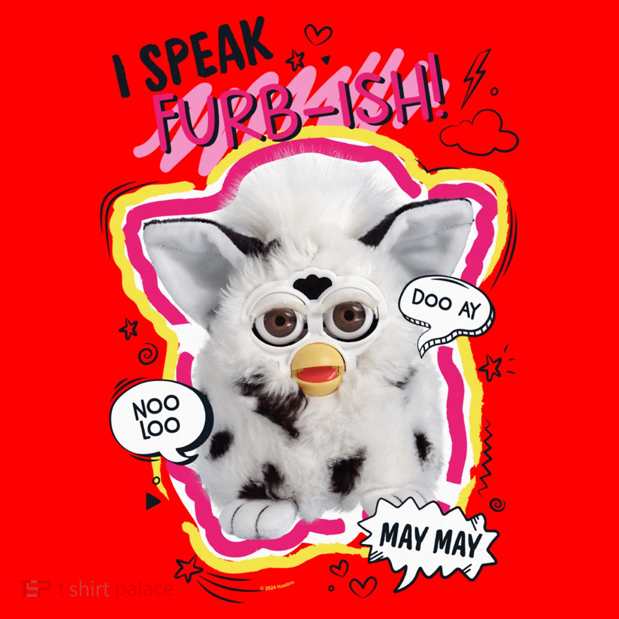 I Speak Furbish! Snowball Retro Vibes Big Chest Santa Hat
