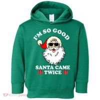 Im So Good Santa Came Twice Holiday Toddler Hoodie thumb 0