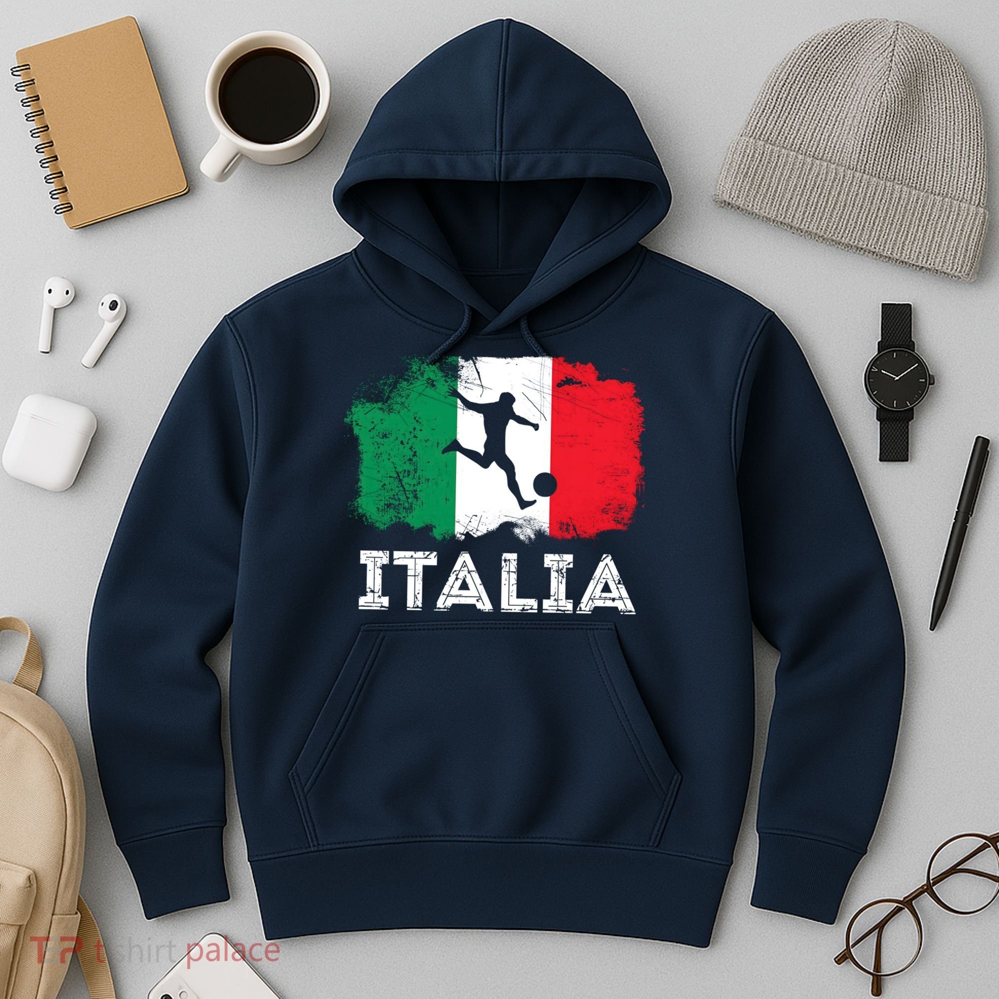 Italian soccer grunge flag Hoodie