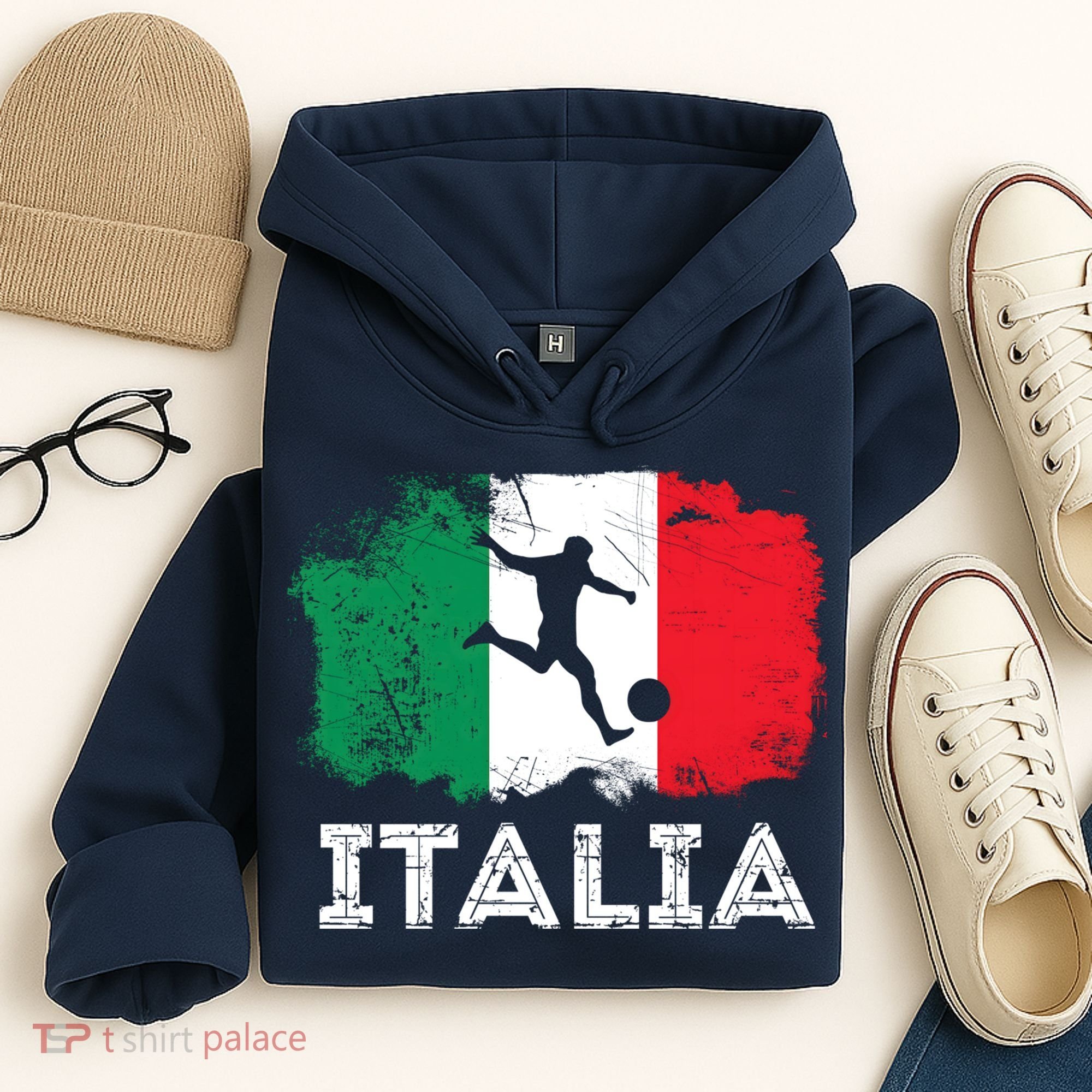 Italian soccer grunge flag Hoodie