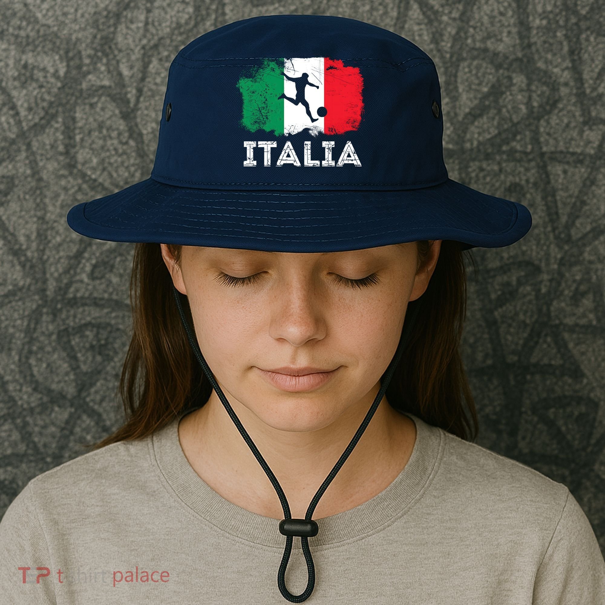 Italian soccer grunge flag Bucket Hat