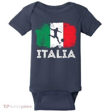 Italian soccer grunge flag Baby Bodysuit