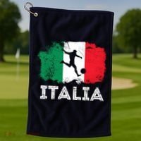 Italian soccer grunge flag Golf Towel thumb 1