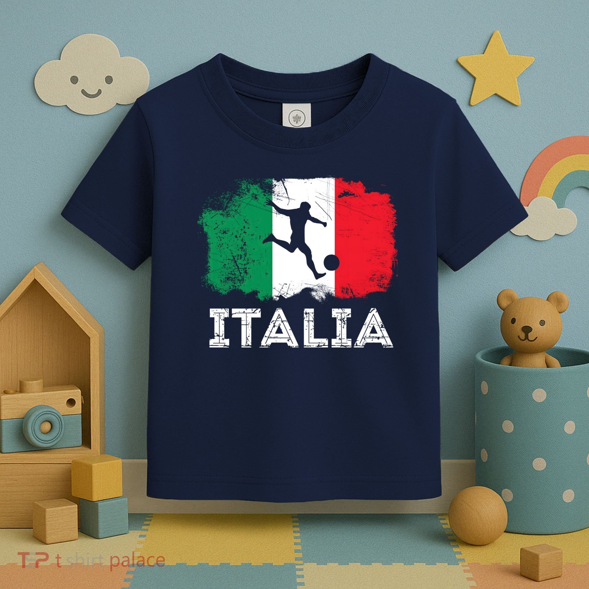 Italian soccer grunge flag Toddler T-Shirt