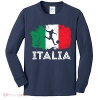 Italian soccer grunge flag Kids Long Sleeve Shirt thumb 0