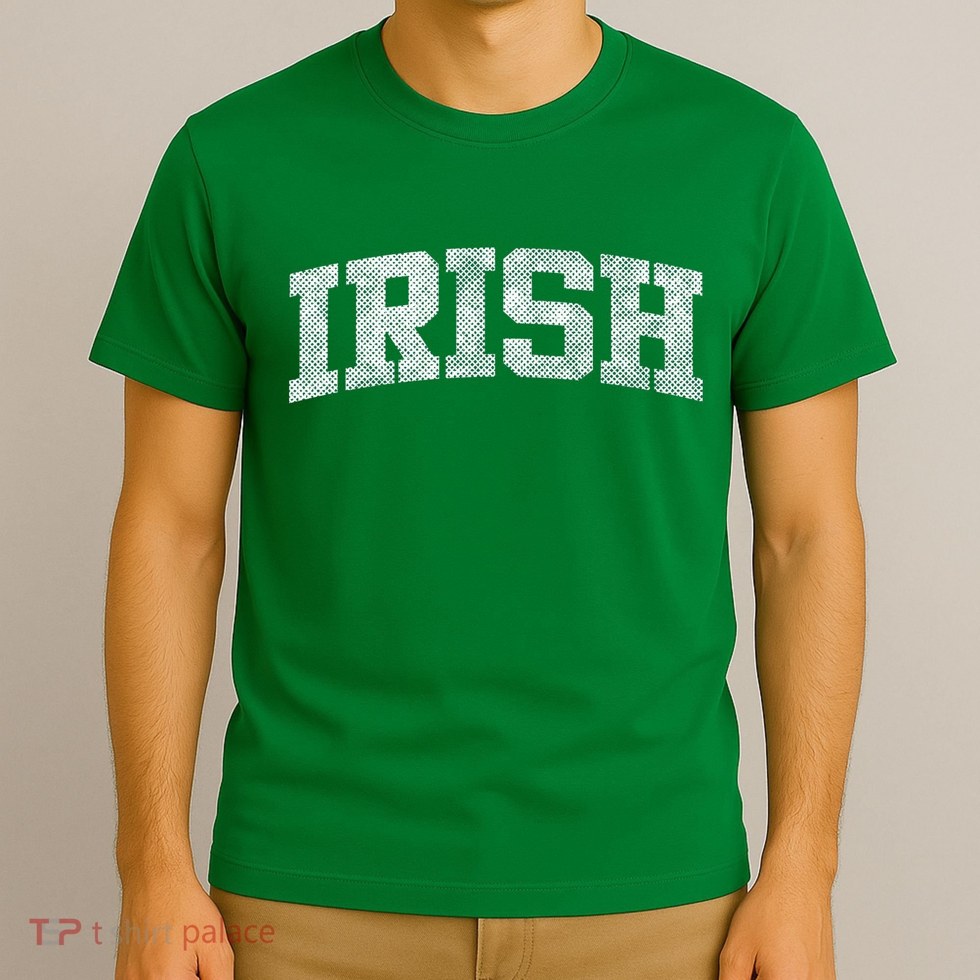 Irish Shamrock Green Plaid Vintage T-Shirt