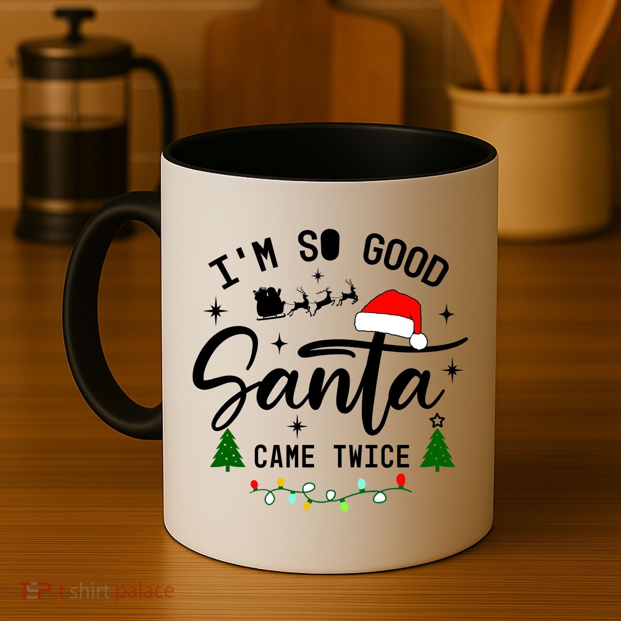 Im So Good Santa Came Twice Funny Christmas Lights Coffee Mug