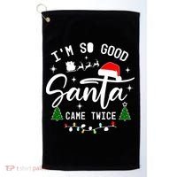 Im So Good Santa Came Twice Funny Christmas Lights Golf Towel thumb 0