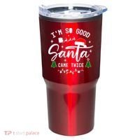 Im So Good Santa Came Twice Funny Christmas Lights Tumbler thumb 0